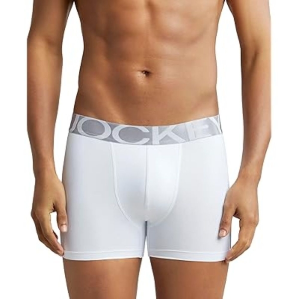 Jockey IC28 Men Tactel Microfiber Elastane Stretch Solid Trunk (White)