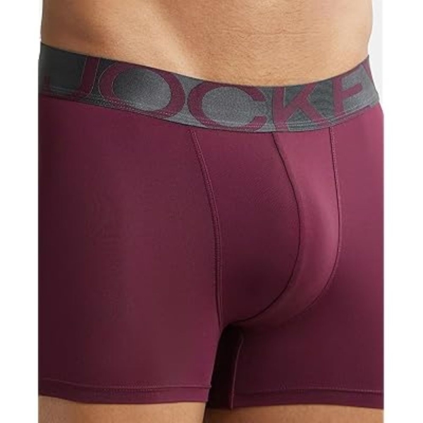 Jockey IC28 Men Tactel Microfiber Elastane Stretch Solid Trunk (Wine Tasting) - Image 2