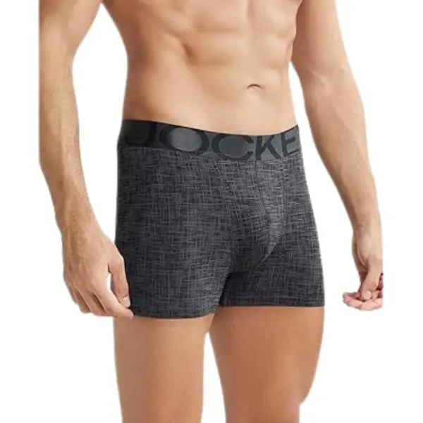 Jockey IC30 Printed Nylon Elasticated Men Trunks (Ebony Grey) - Image 2