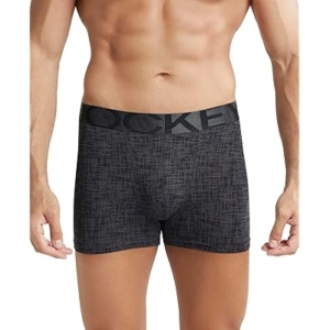 Jockey IC30 Printed Nylon Elasticated Men Trunks (Ebony Grey)