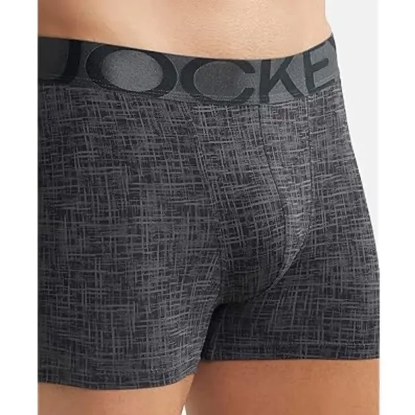 Jockey IC30 Printed Nylon Elasticated Men Trunks (Ebony Grey Prints) - Image 5