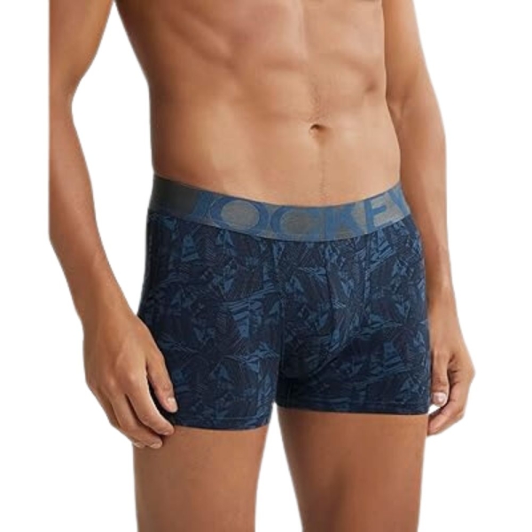 Jockey IC30 Printed Nylon Elasticated Men Trunks (Petrol Base Printed) - Image 4