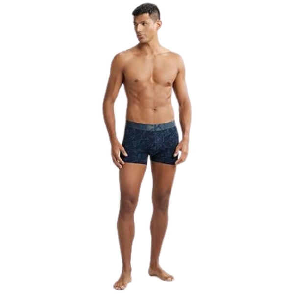 Jockey IC30 Printed Nylon Elasticated Men Trunks (Petrol Base Printed) - Image 2