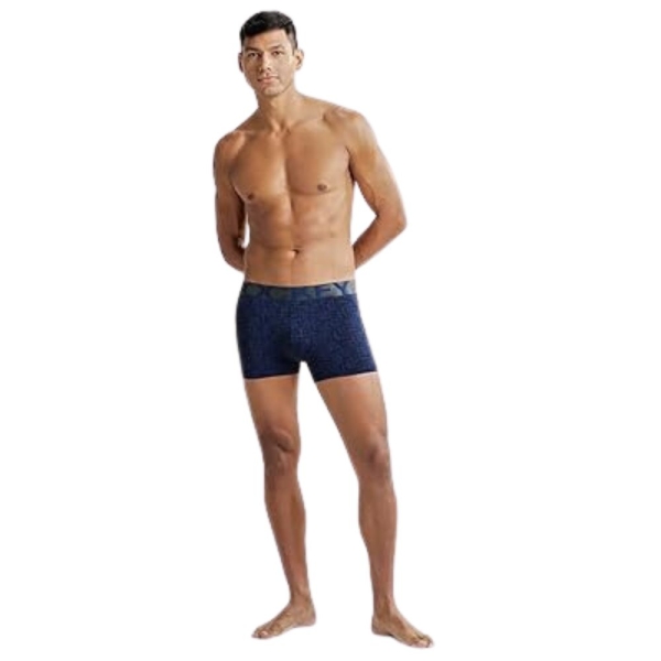 Jockey IC30 Printed Nylon Elasticated Men Trunks (Rich Royal Blue Printed) - Image 4