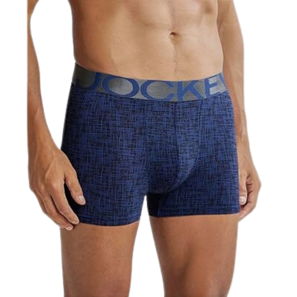 Jockey IC30 Printed Nylon Elasticated Men Trunks (Rich Royal Blue Printed) - Image 6