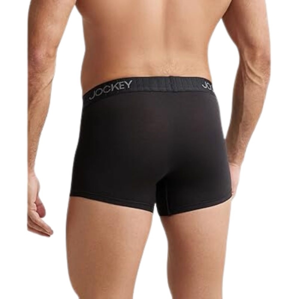 Jockey IC32 Men's Supima Cotton Elastane Stretch Solid Trunk (Black) - Image 3