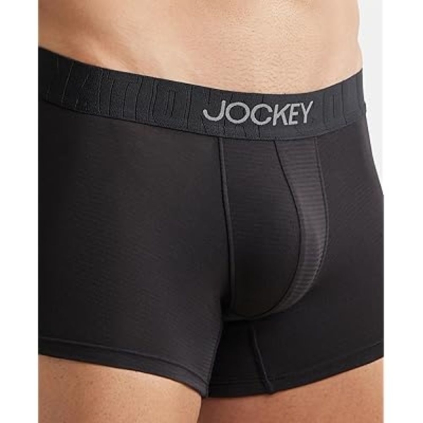 Jockey IC32 Men's Supima Cotton Elastane Stretch Solid Trunk (Black) - Image 5