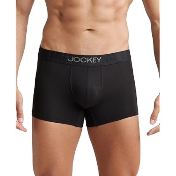 Jockey IC32 Men's Supima Cotton Elastane Stretch Solid Trunk (Black)