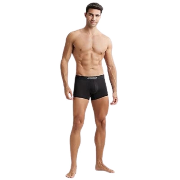 Jockey IC32 Men's Supima Cotton Elastane Stretch Solid Trunk (Black) - Image 4