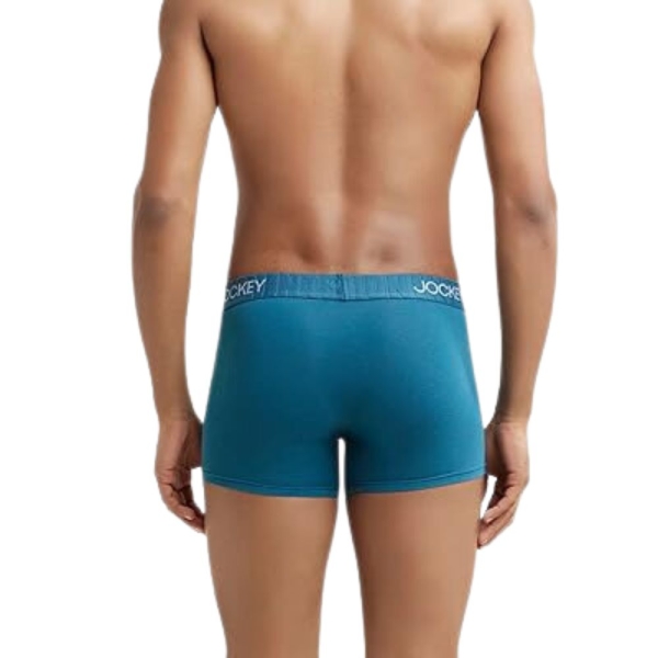 Jockey IC32 Men's Supima Cotton Elastane Stretch Solid Trunk (Blue Coral) - Image 4