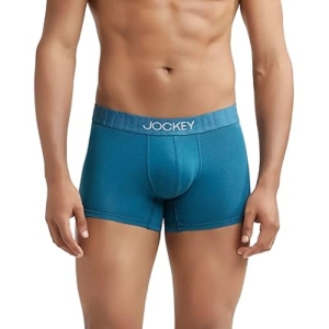 Jockey IC32 Men's Supima Cotton Elastane Stretch Solid Trunk (Blue Coral)