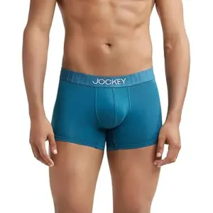 Jockey IC32 Men's Supima Cotton Elastane Stretch Solid Trunk (Blue Coral)