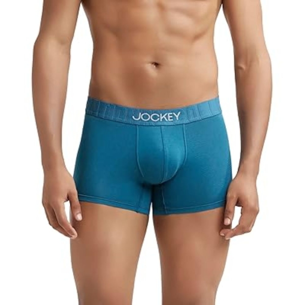 Jockey IC32 Men's Supima Cotton Elastane Stretch Solid Trunk (Blue Coral)