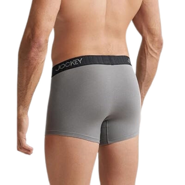 Jockey IC32 Men's Supima Cotton Elastane Stretch Solid Trunk (Gunmental) - Image 4