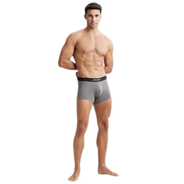 Jockey IC32 Men's Supima Cotton Elastane Stretch Solid Trunk (Gunmental) - Image 3
