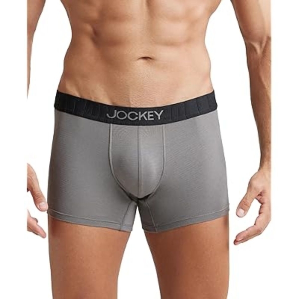 Jockey IC32 Men's Supima Cotton Elastane Stretch Solid Trunk (Gunmental)