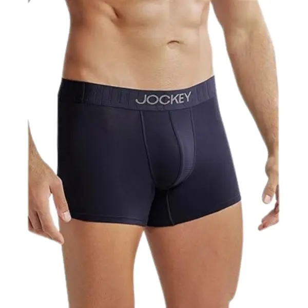 Jockey IC32 Men's Supima Cotton Elastane Stretch Solid Trunk (True Navy) - Image 2