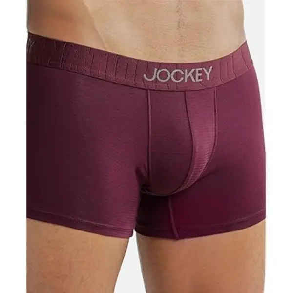 Jockey IC32 Men's Supima Cotton Elastane Stretch Solid Trunk (Wine Tasting) - Image 2