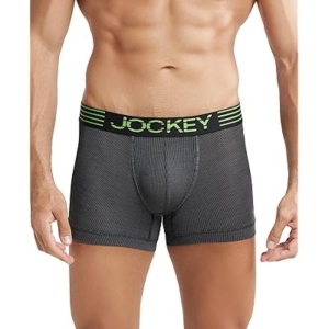 Jockey MM05 Men's Microfiber Mesh Elastane Stretch Sport Trunk (Black)