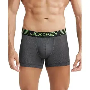 Jockey MM05 Men's Microfiber Mesh Elastane Stretch Sport Trunk (Black)