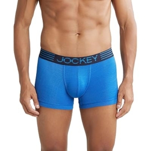 Jockey MM05 Men's Microfiber Mesh Elastane Stretch Sport Trunk (Move Blue)