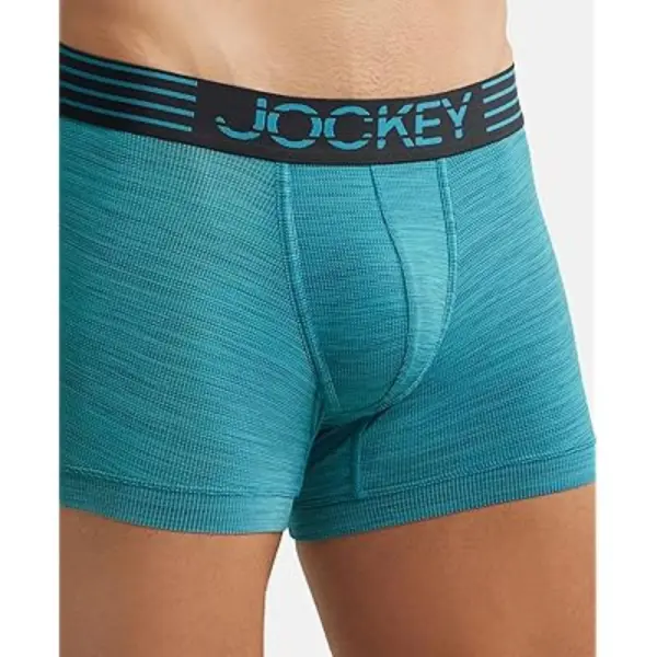 Jockey MM05 Men's Microfiber Mesh Elastane Stretch Sport Trunk (Ocean Depth) - Image 2