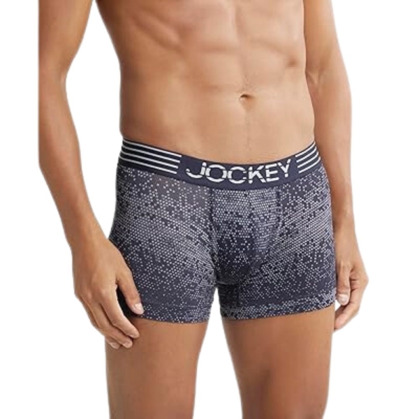 Jockey MM08 Men's Microfiber Mesh Elastane Stretch Printed Trunk (True Navy) - Image 4