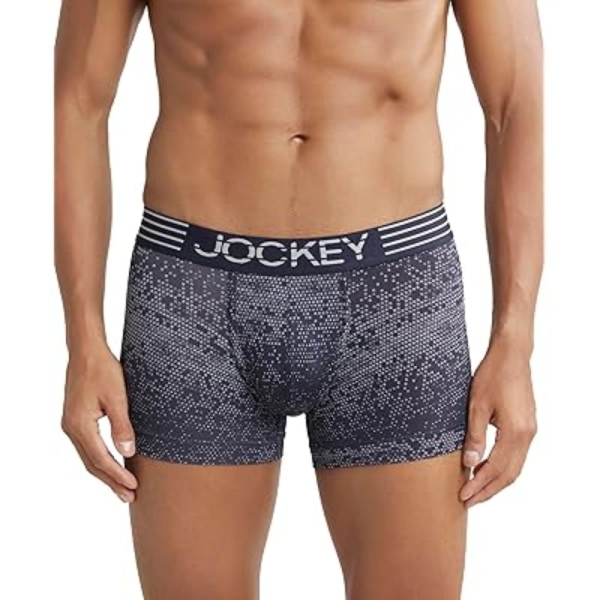 Jockey MM08 Men's Microfiber Mesh Elastane Stretch Printed Trunk (True Navy)