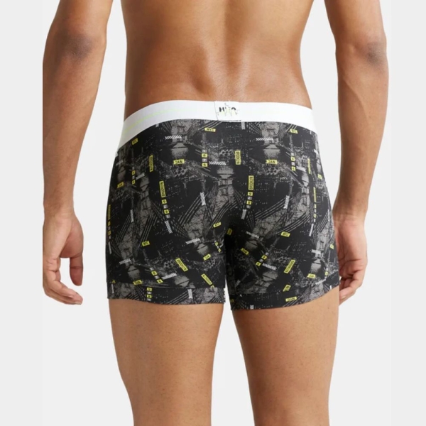Jockey NY02 Super Combed Cotton Elastane Printed Trunk (Black) - Image 3