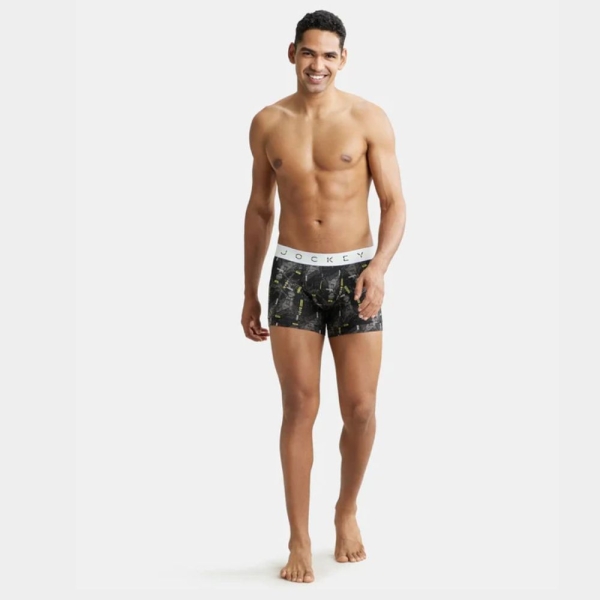 Jockey NY02 Super Combed Cotton Elastane Printed Trunk (Black) - Image 4