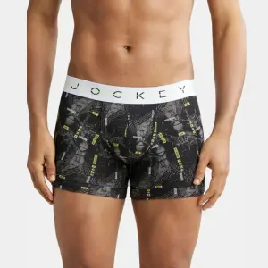 Jockey NY02 Super Combed Cotton Elastane Printed Trunk (Black)