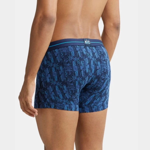 Jockey NY02 Super Combed Cotton Elastane Printed Trunk (Navy) - Image 4