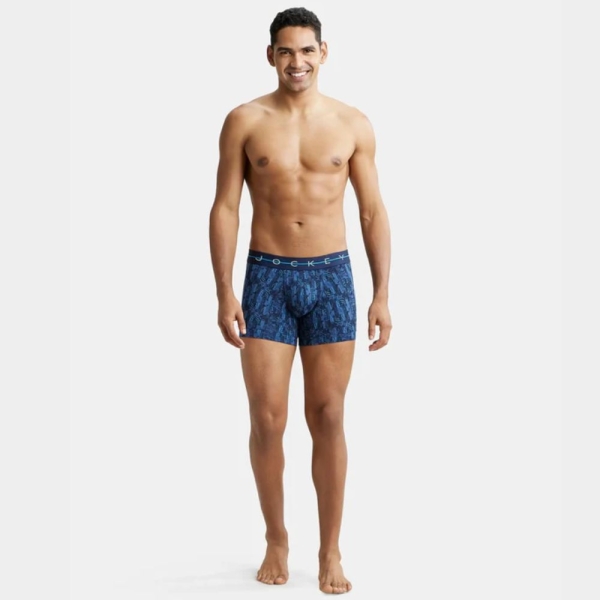 Jockey NY02 Super Combed Cotton Elastane Printed Trunk (Navy) - Image 3