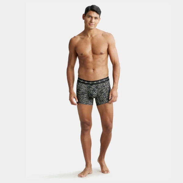 Jockey NY02 Super Combed Cotton Elastane Printed Trunk (White) - Image 3