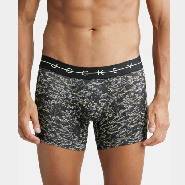Jockey NY02 Super Combed Cotton Elastane Printed Trunk (White)