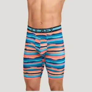 Jockey Sport Stability Pouch Microfiber 11" Quad Short (Sunshine Horizon Stripe)