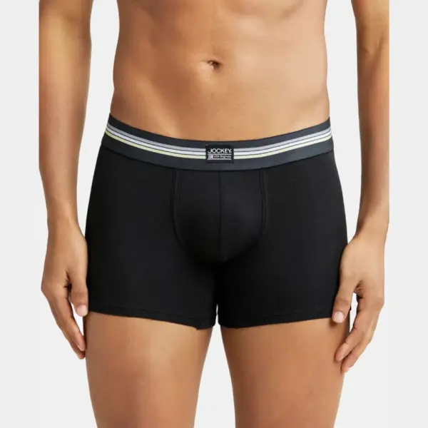 Jockey (UI21) Pack of 2 Super Combed Cotton Elastane Stretch Printed Trunk (Black Print) - Image 5