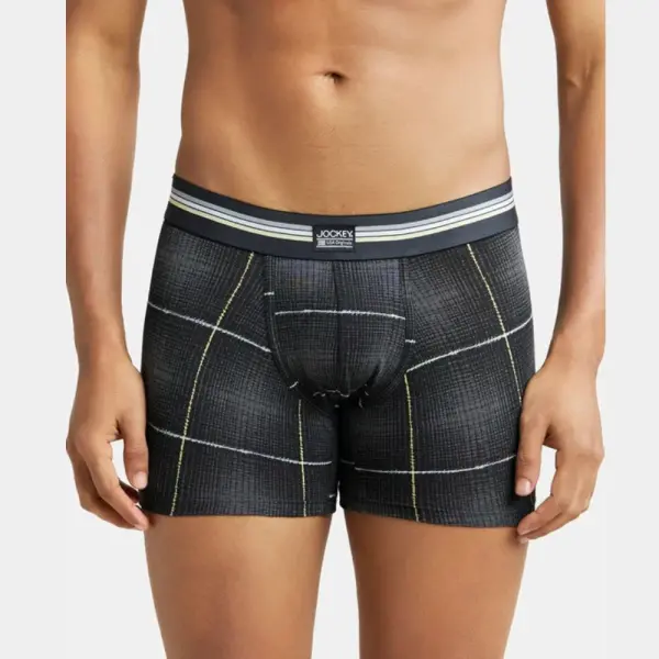Jockey (UI21) Pack of 2 Super Combed Cotton Elastane Stretch Printed Trunk (Black Print) - Image 4