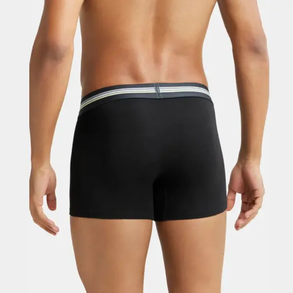 Jockey (UI21) Pack of 2 Super Combed Cotton Elastane Stretch Printed Trunk (Black Print) - Image 3
