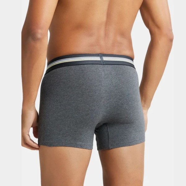 Jockey (UI21) Pack of 2 Super Combed Cotton Elastane Stretch Printed Trunk (Charcoal Melange Print) - Image 4