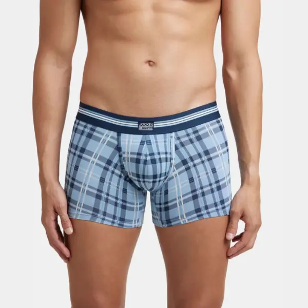 Jockey (UI21) Pack of 2 Super Combed Cotton Elastane Stretch Printed Trunk (Dusk Blue Print) - Image 5