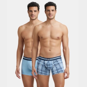 Jockey (UI21) Pack of 2 Super Combed Cotton Elastane Stretch Printed Trunk (Dusk Blue Print)