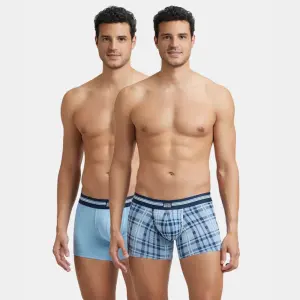 Jockey (UI21) Pack of 2 Super Combed Cotton Elastane Stretch Printed Trunk (Dusk Blue Print)
