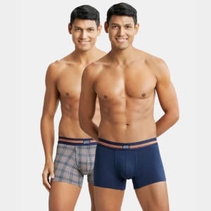 Jockey (UI21) Pack of 2 Super Combed Cotton Elastane Stretch Printed Trunk (Navy Print)