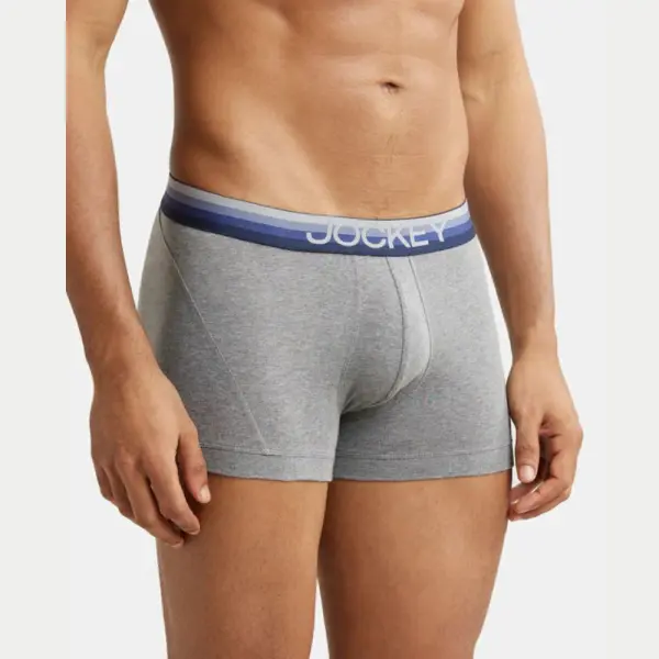Jockey US20 Super Combed Cotton Elastane Stretch Solid Trunk (Mid Grey Melange) - Image 5