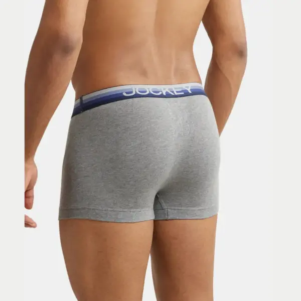 Jockey US20 Super Combed Cotton Elastane Stretch Solid Trunk (Mid Grey Melange) - Image 4