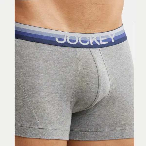 Jockey US20 Super Combed Cotton Elastane Stretch Solid Trunk (Mid Grey Melange) - Image 2