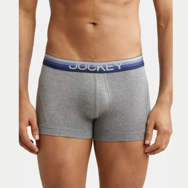 Jockey US20 Super Combed Cotton Elastane Stretch Solid Trunk (Mid Grey Melange)