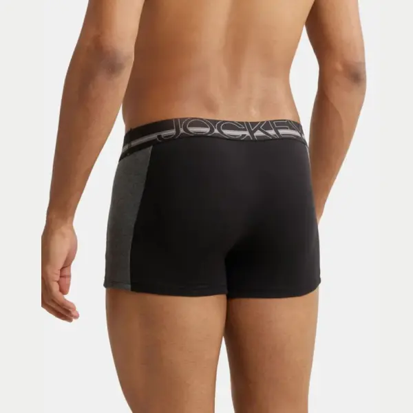 Jockey US21 Super Combed Cotton Elastane Stretch Solid Trunk (Black) - Image 4