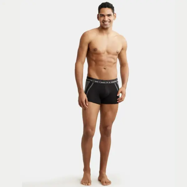 Jockey US21 Super Combed Cotton Elastane Stretch Solid Trunk (Black) - Image 3